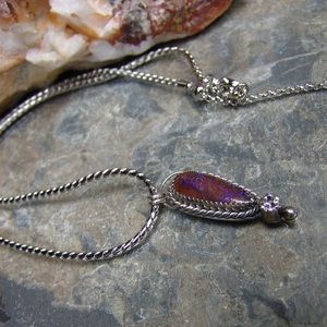 Boulder Opal 925 Sterling Silver Handcrafted One Of A Kind Necklace Made in USA